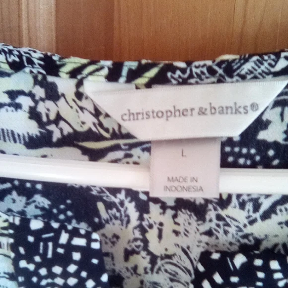 Christopher & Banks Monochrome Patterned Blouse - Picture 1 of 16